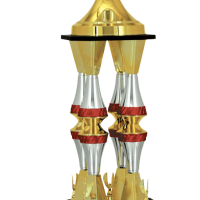 Troféu de Torneios e Campeonatos - Dourado & Vermelho